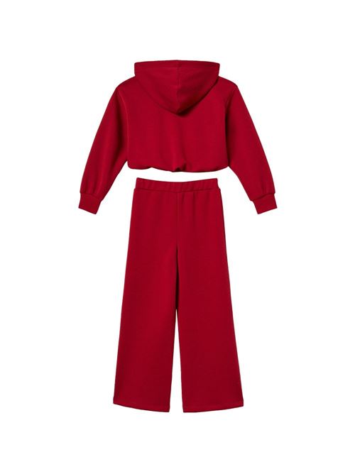 Completo Twinset Kids da bambina rosso rubino con felpa con cappuccio e pantaloni ampi TWINSET Kids | 262GJ213013704